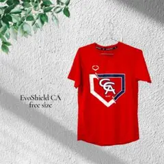 Evoshield CA ベースボールTシャツ レッド フリーサイズ
