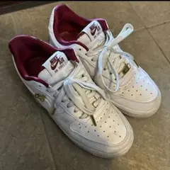 Nike Air Force 1 ホワイト/バーガンディ スニーカー