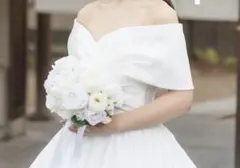 ウエディングブーケ　ブートニア　ラウンドブーケ　ホワイトブーケ