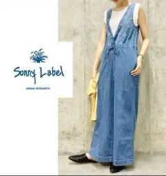 URBAN RESEARCH Sonny Labelクロス刺繍デニムサロペット