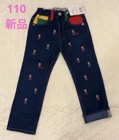 新品 ミキハウス プチプッチー デニム パンツ 110サイズ