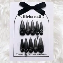 ネイルチップ マグネット クロム ブラック ギャル y2k サブカル 量産型