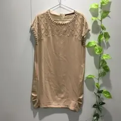 イェッカヴェッカ ビジュー ワンピース チュニック ベージュ 華やかのサムネイル