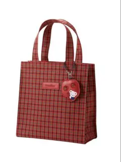 新品未使用タグ付き　ファミリア トートバッグ　小　赤系ファミリアチェック