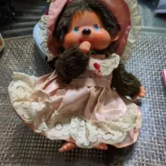 美品 極希少 足刻印彫り 昭和レトロ モンチッチ ぬいぐるみ 女の子 約