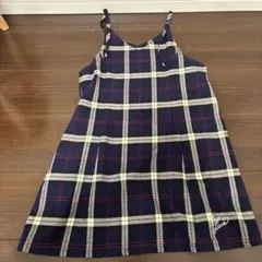 メゾピアノ ノースリーブ チェックワンピース（サイズ140程度）