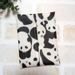 ポケットティッシュケース　ラミネート　カモフラージュパンダ　パンダ柄