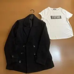 INGNI ネイビー ダブルブレスト ピーコート M オマケ白Tシャツ付のサムネイル