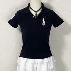 y2k ラルフローレン ビッグポニー ポロシャツ 平成ギャル 平成女児 ブラック