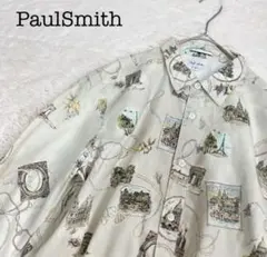 PaulSmith ポールスミス 長袖 シャツ 総柄 地図 オシャレ コットンのサムネイル