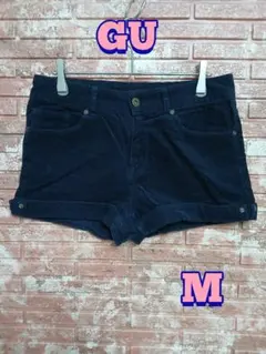 【GU】レディース コーデュロイ ショートパンツ ネイビー S