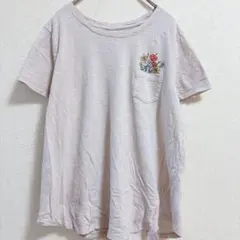 OLD NAVY 花柄 刺繍ポケット 半袖 Tシャツ 春夏【L】