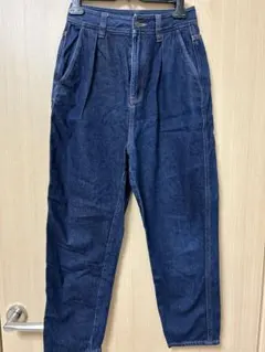 GU ダークブルー ハイウエスト デニムパンツ