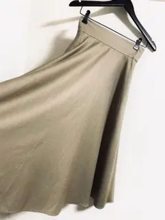 【超美品】グリーンレーベルリラクシング春夏スラブフレアスカート(36)