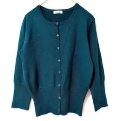 d.a.d. グリーン系 カーディガン 七分袖 ショート丈