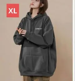 裏起毛パーカー レディース XL グレー パーカー オーバーサイズ　新品