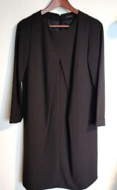 プチコクーン 授乳口付 フォーマルワンピース 黒 M お宮参り 冠婚葬祭