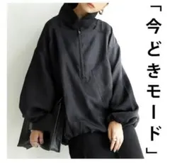 ANTIQUA ハーフジップ ブルゾン ブラックのサムネイル