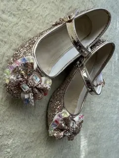 【美品】キッズ フォーマルシューズ 19.5cm 金