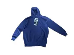 青いフード付きパーカー グラフィックデザイン #afterbase