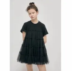 epine tulle teared onepiece エピヌ ブラックのサムネイル