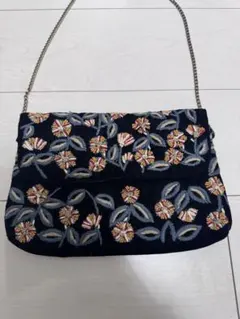 Monoprix 花柄刺繍ショルダーバッグ