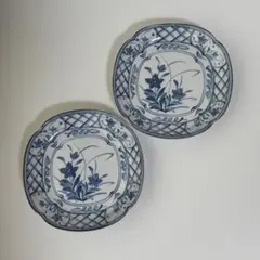 四角お皿　２枚　昭和レトロ