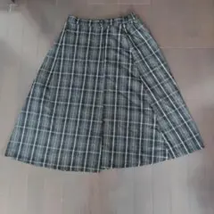 チェック柄 フレアロングスカート
