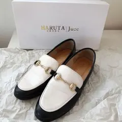 HARUTA Juze ローファー ホワイト・ブラック　23.5cm