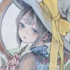 手描きイラスト アナログ オリジナル 魔女