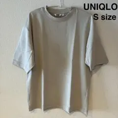 ユニクロ エアリズム Tシャツ オーバーサイズ ライトベージュ グレージュ　S