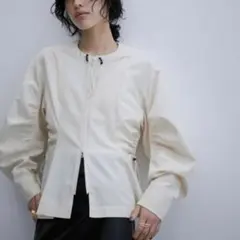 ADAM ET ROPE'ジップシャツカーディガン