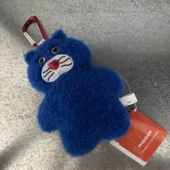 mojojojo カラビナ付きぬいぐるみポーチ 青 ねこ