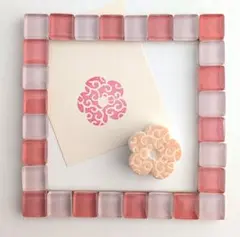 唐草模様の花 消しゴムはんこ No.138