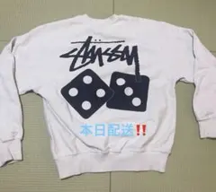 [大人気モデル】STUSSY ステューシー ダイス サイコロ スウェット白のサムネイル