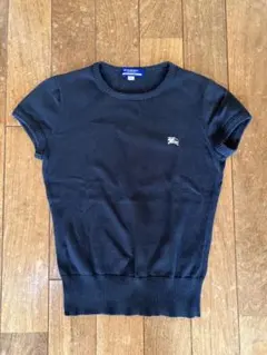 バーバリー 濃紺半袖ニット半袖トップスS