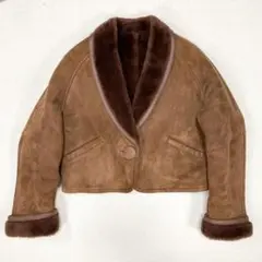 極美品✨ リアルムートンジャケット 短丈 ブラウン 裏ボア Mサイズ