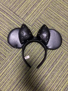 ミニーマウス耳デザイン カチューシャ 黒