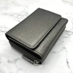 【新品】本革 ラウンドファスナー 財布 ブラック コンパクト