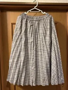 グレー チェック柄 ロングスカート　ハニーズ