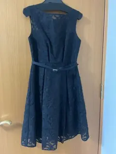 JILL STUART 紺のドレス　花レース(ベルト付き)