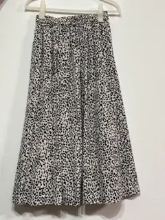 ヒョウ柄ロングスカート ゴムウエスト