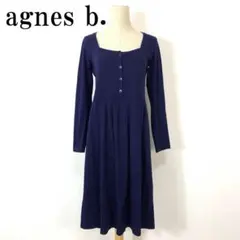 agnes b. アニエスベー カットソーワンピース ネイビー 3 B308