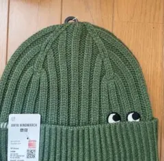 ユニクロ　アニヤハインドマーチ　ニット帽子　グリーン　緑