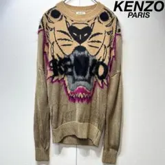 希少 美品 KENZO ウール アルパカ タイガー ロゴ デザイン ニット Mのサムネイル