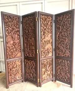アンティーク】伊藤家具 4連パーテーション 昭和レトロ ヨーロッパ