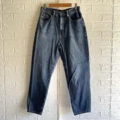 ユニクロ【L相当】ペグトップハイライズジーンズ 26 デニム ／テーパードパンツ