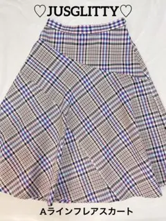 美品　ジャスグリッティ　チェックフレアスカート　Aラインスカート　1