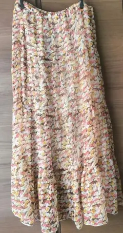 花柄フレアスカート シフォン素材