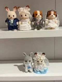 シルバニアファミリーシフォンイヌの赤ちゃんウェディングセットショコラウサギ